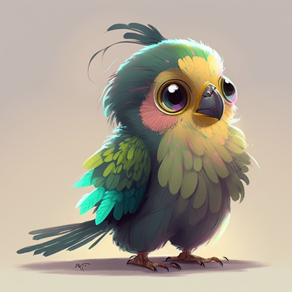 AI Midjourney Prompt for Playful Pastel Bird