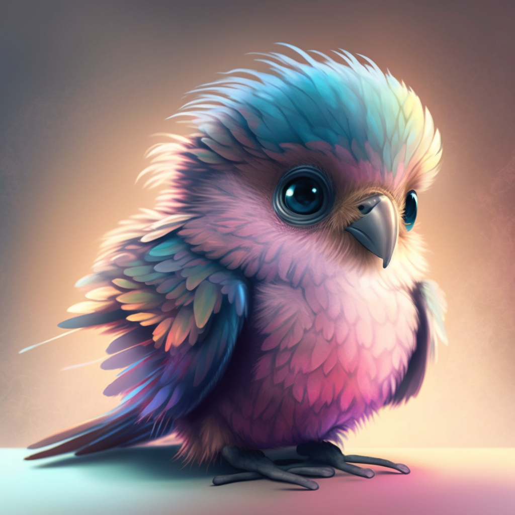 AI Midjourney Prompt for Playful Pastel Bird