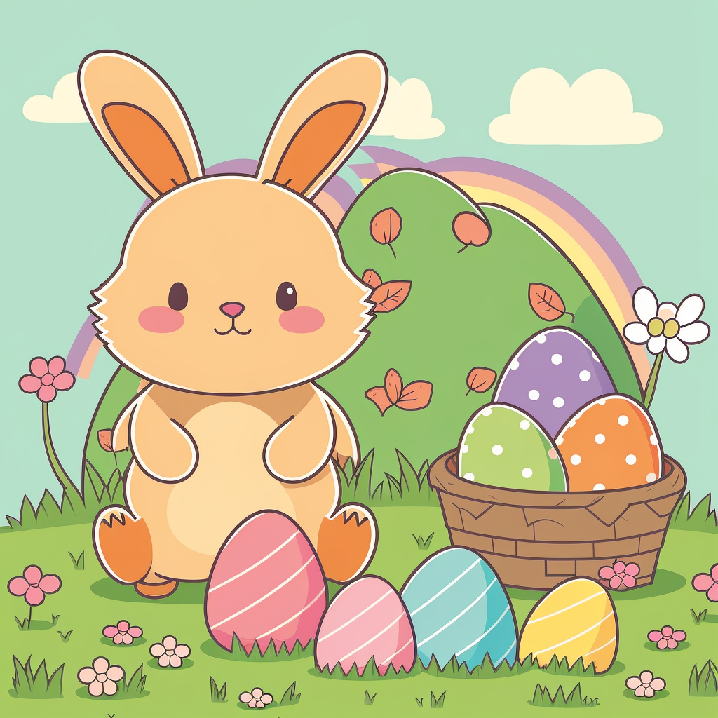 AI Midjourney Prompt for Pastel Bunny Basket
