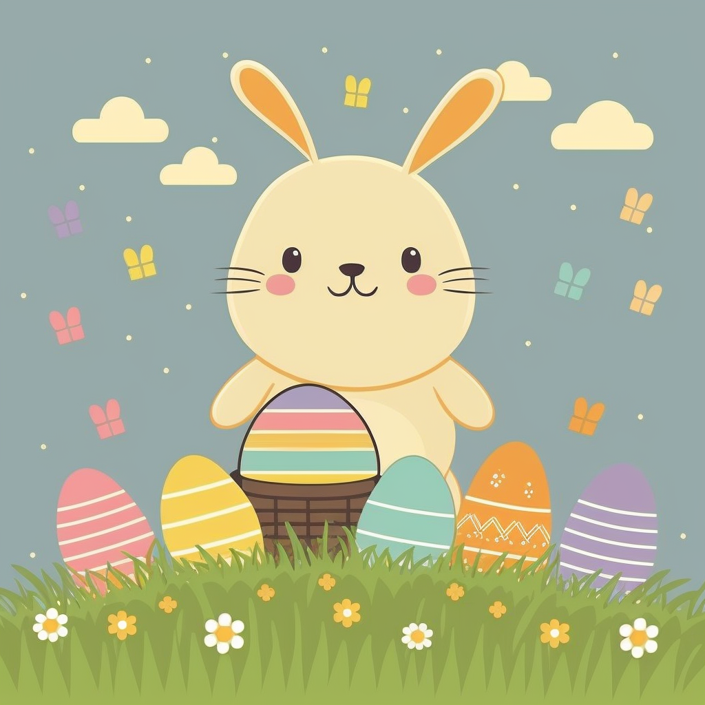 AI Midjourney Prompt for Pastel Bunny Basket