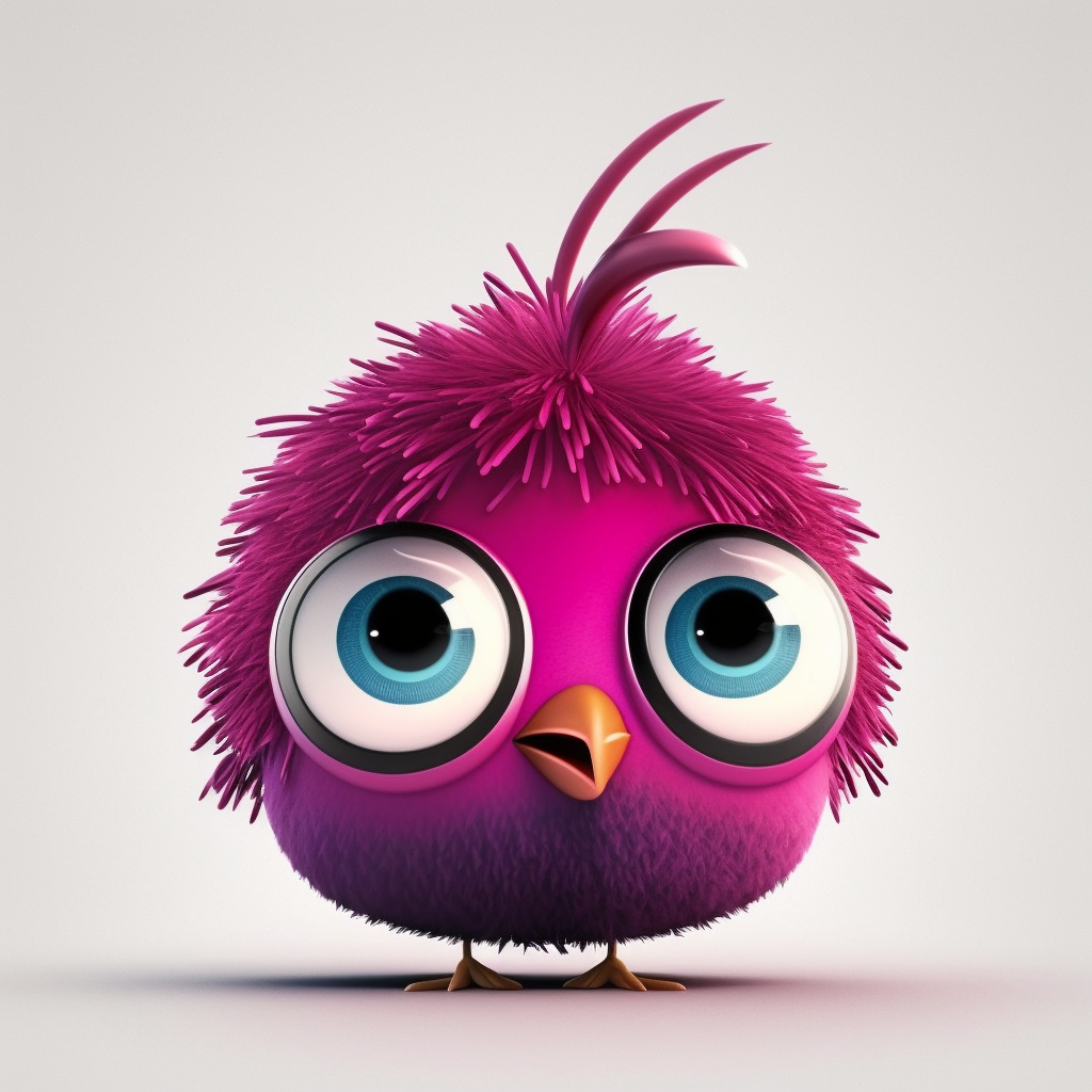 AI Midjourney Prompt for Pixar-style Bright Feathered Bird