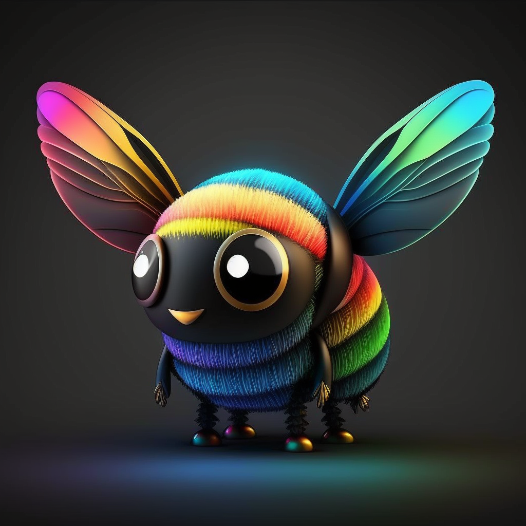 AI Midjourney Prompt for Metallic Rainbow Bug