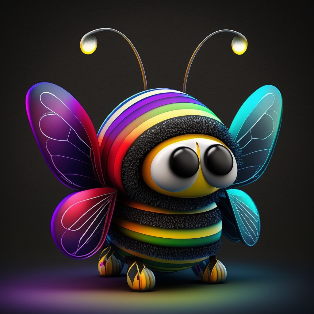 AI Midjourney Prompt for Metallic Rainbow Bug