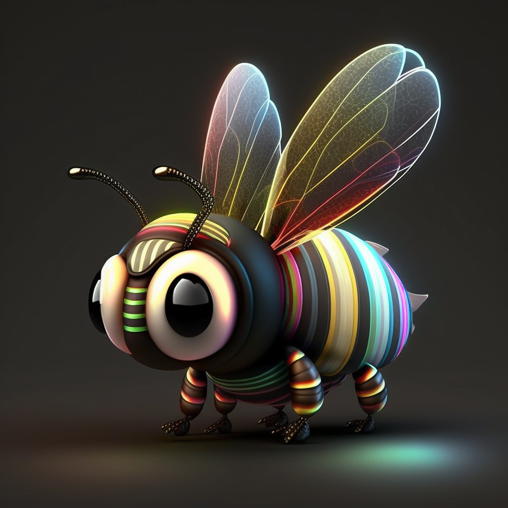 AI Midjourney Prompt for Metallic Rainbow Bug