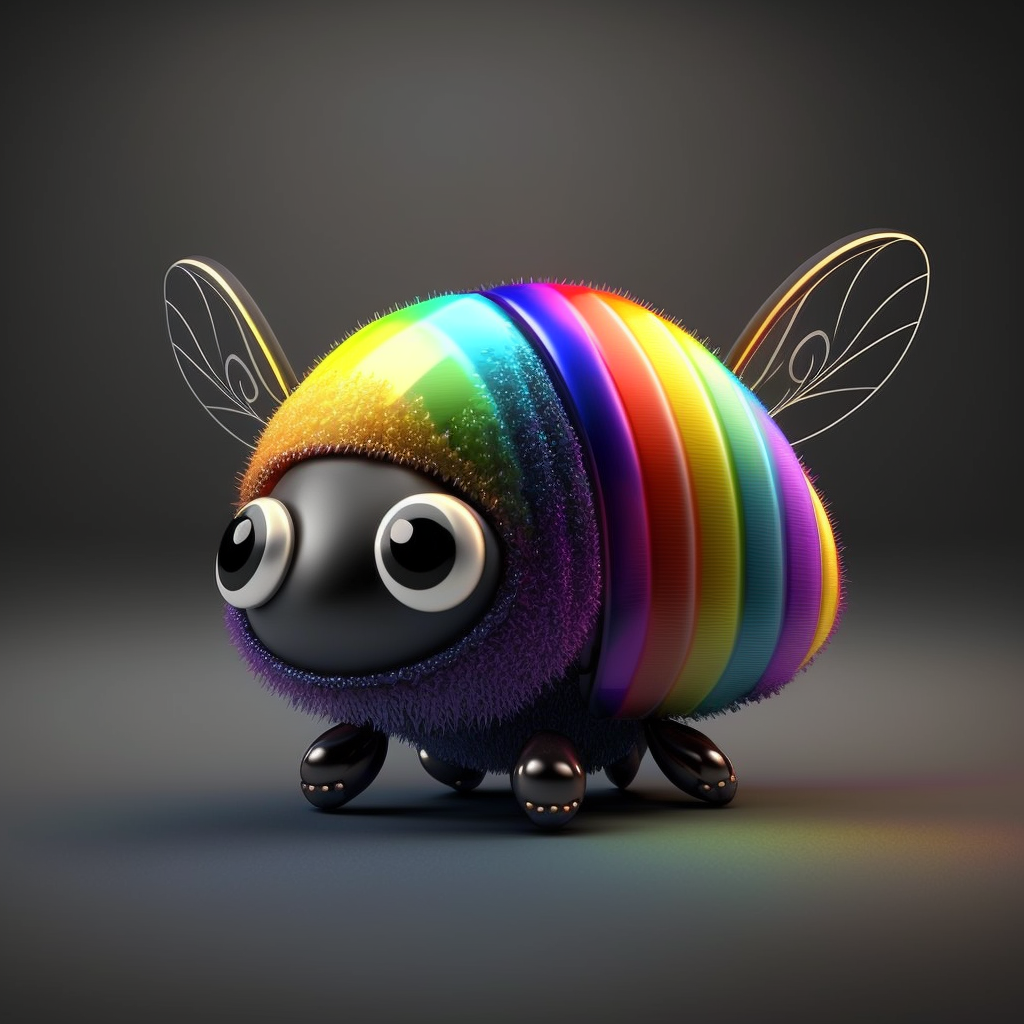 AI Midjourney Prompt for Metallic Rainbow Bug