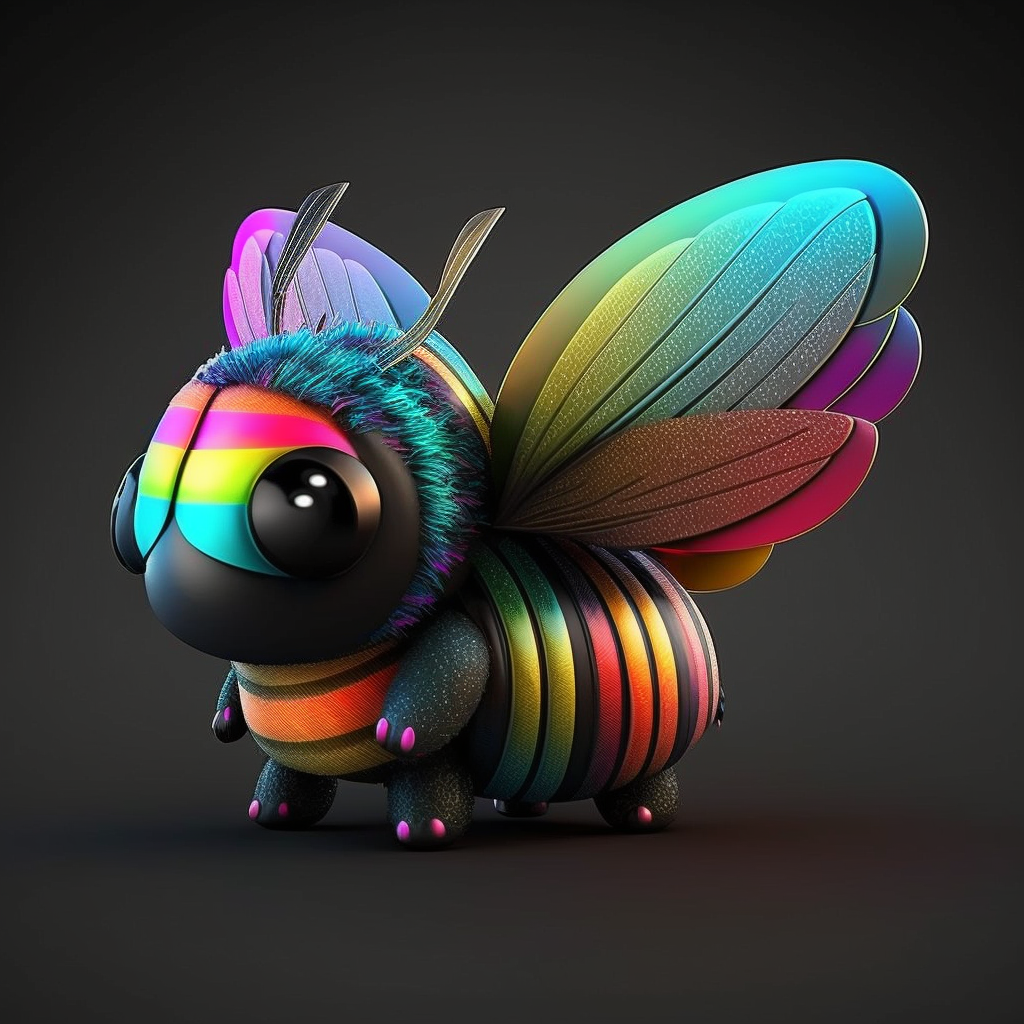 AI Midjourney Prompt for Metallic Rainbow Bug