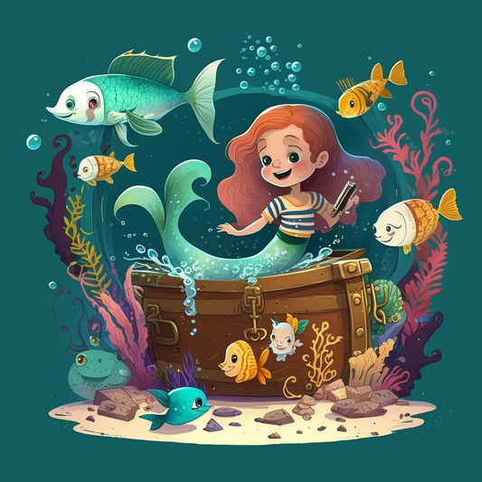 AI Midjourney Prompt for Storybook Illustrations - Mermaid's Underwater Friends