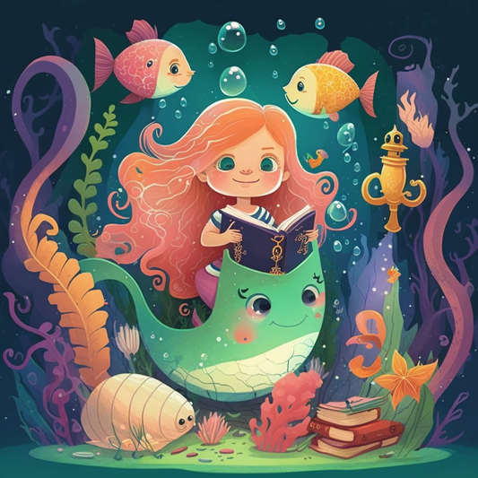AI Midjourney Prompt for Storybook Illustrations - Mermaid's Underwater Friends