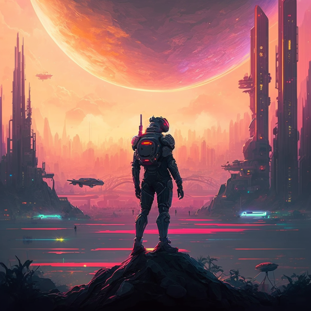 AI Midjourney Prompt for Futuristic Alien Cityscape
