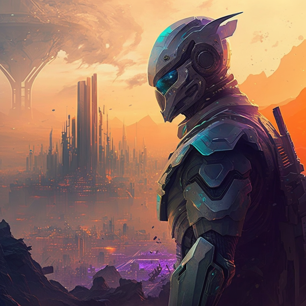 AI Midjourney Prompt for Futuristic Alien Cityscape