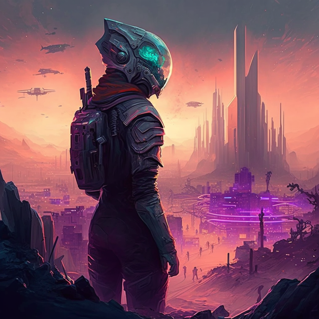 AI Midjourney Prompt for Futuristic Alien Cityscape