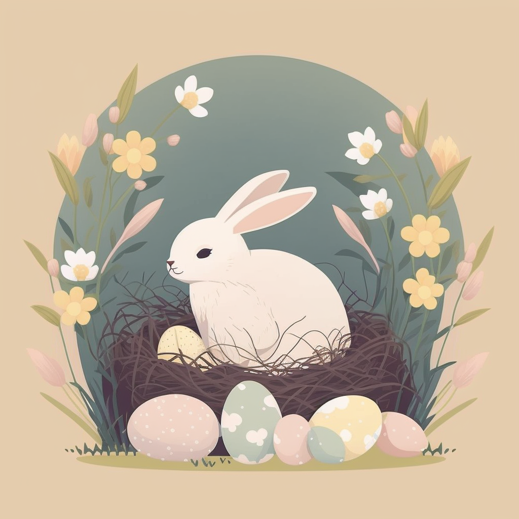 AI Midjourney Prompt for Minimalist Easter Bunny