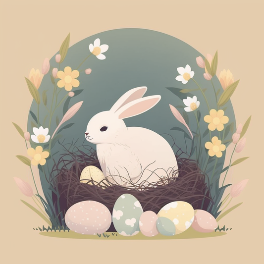 AI Midjourney Prompt for Minimalist Easter Bunny