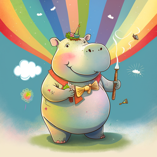AI Midjourney Prompt for Storybook Illustrations - Rainbow Wand Adventure
