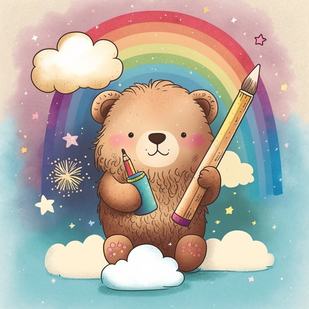 AI Midjourney Prompt for Storybook Illustrations - Rainbow Wand Adventure