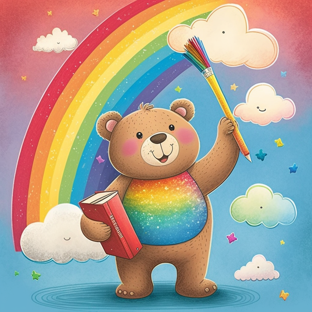 AI Midjourney Prompt for Storybook Illustrations - Rainbow Wand Adventure