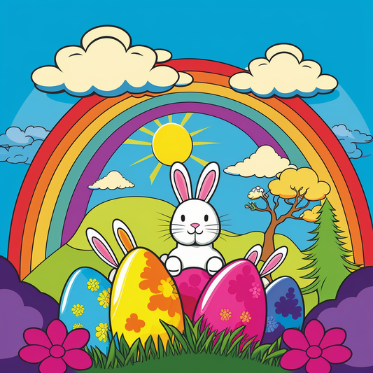 AI Midjourney Prompt for Vibrant Easter Bunnies