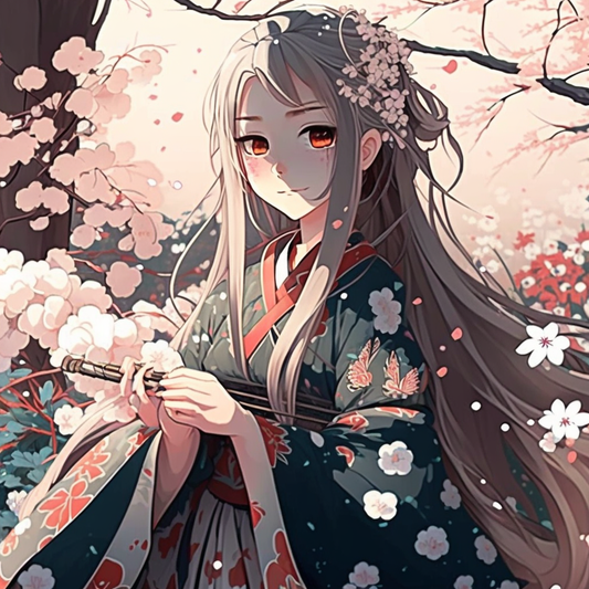 AI Midjourney Prompt for Cherry Blossom Maiden