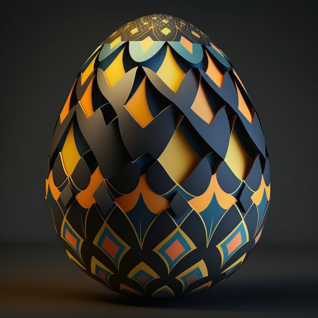 AI Midjourney Prompt for Geometrical Easter Egg