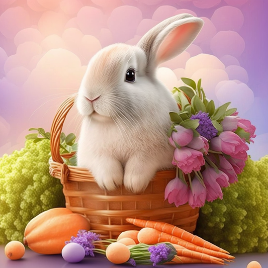 AI Midjourney Prompt for Easter Bunny with Egg Basket