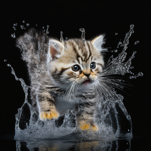 AI Midjourney Prompt for Realistic Animals Splashing Water