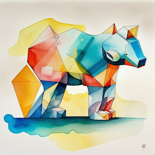 AI Midjourney Prompt for Abstract colorful animals