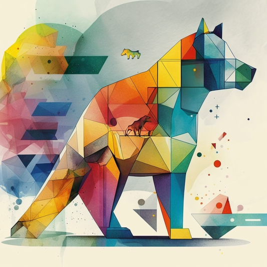 AI Midjourney Prompt for Abstract colorful animals
