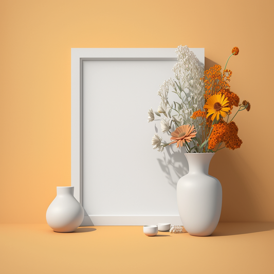 AI Midjourney Prompt for Modern Minimalist Flower Frame Mockup