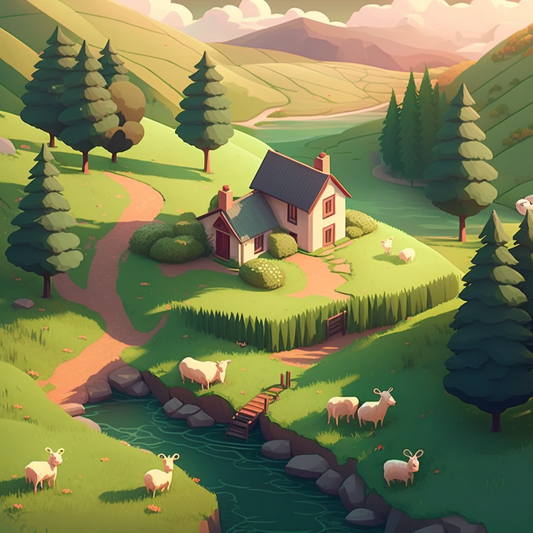 AI Midjourney Prompt for Colorful landscape