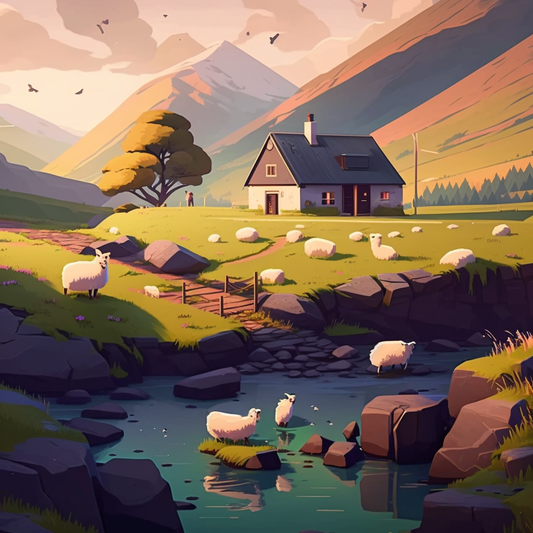 AI Midjourney Prompt for Colorful landscape