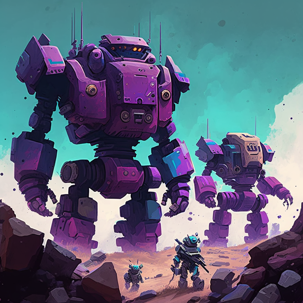 AI Midjourney Prompt for Rugged Robots