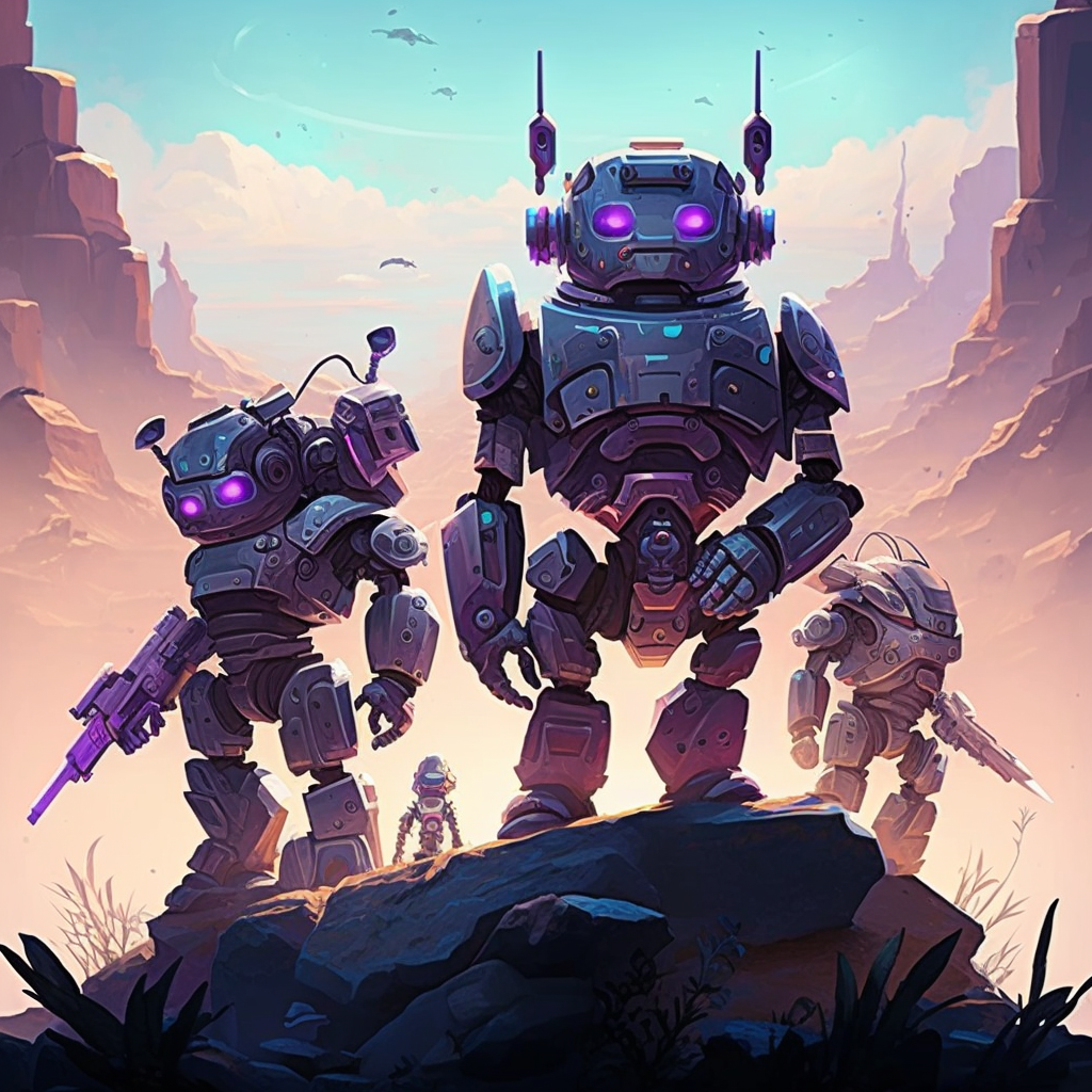 AI Midjourney Prompt for Rugged Robots