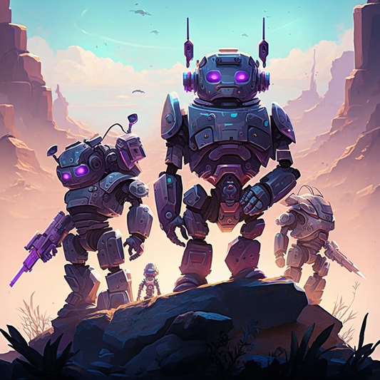 AI Midjourney Prompt for Rugged Robots