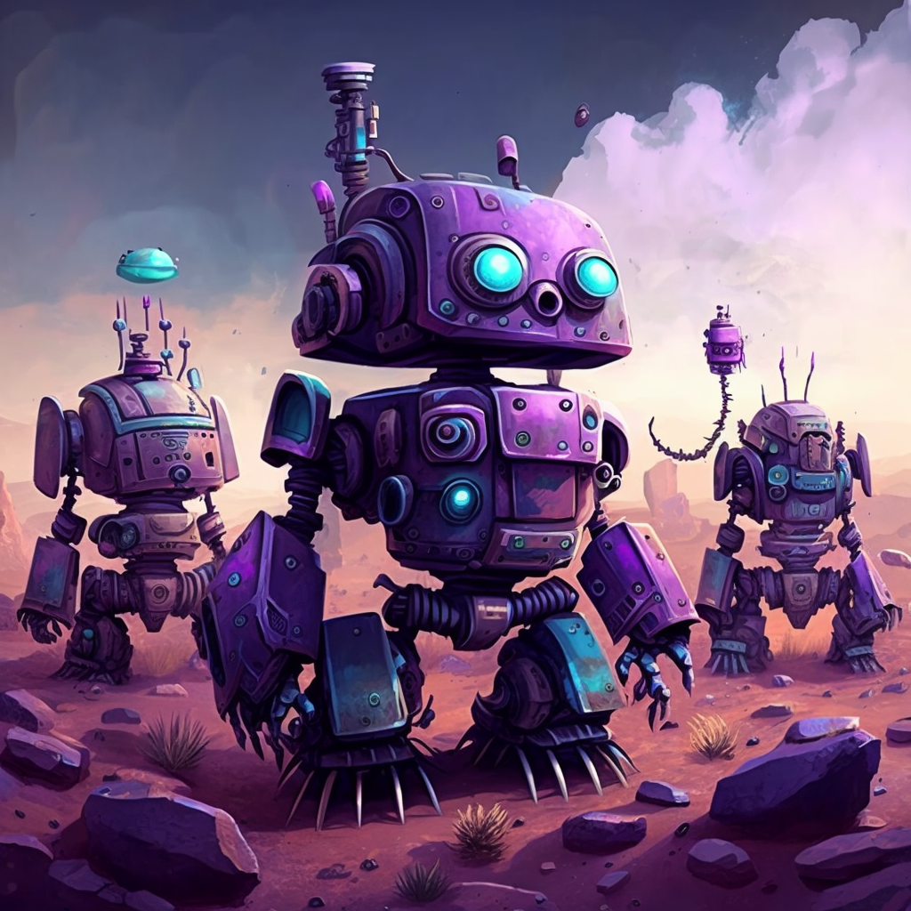 AI Midjourney Prompt for Rugged Robots