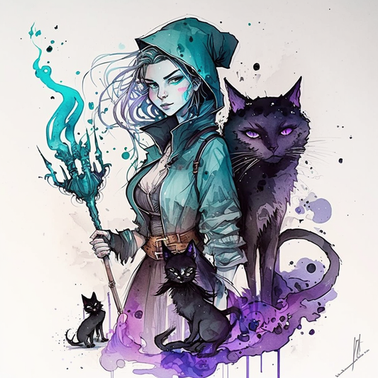 AI Midjourney Prompt for Storybook Illustrations - Young Witch