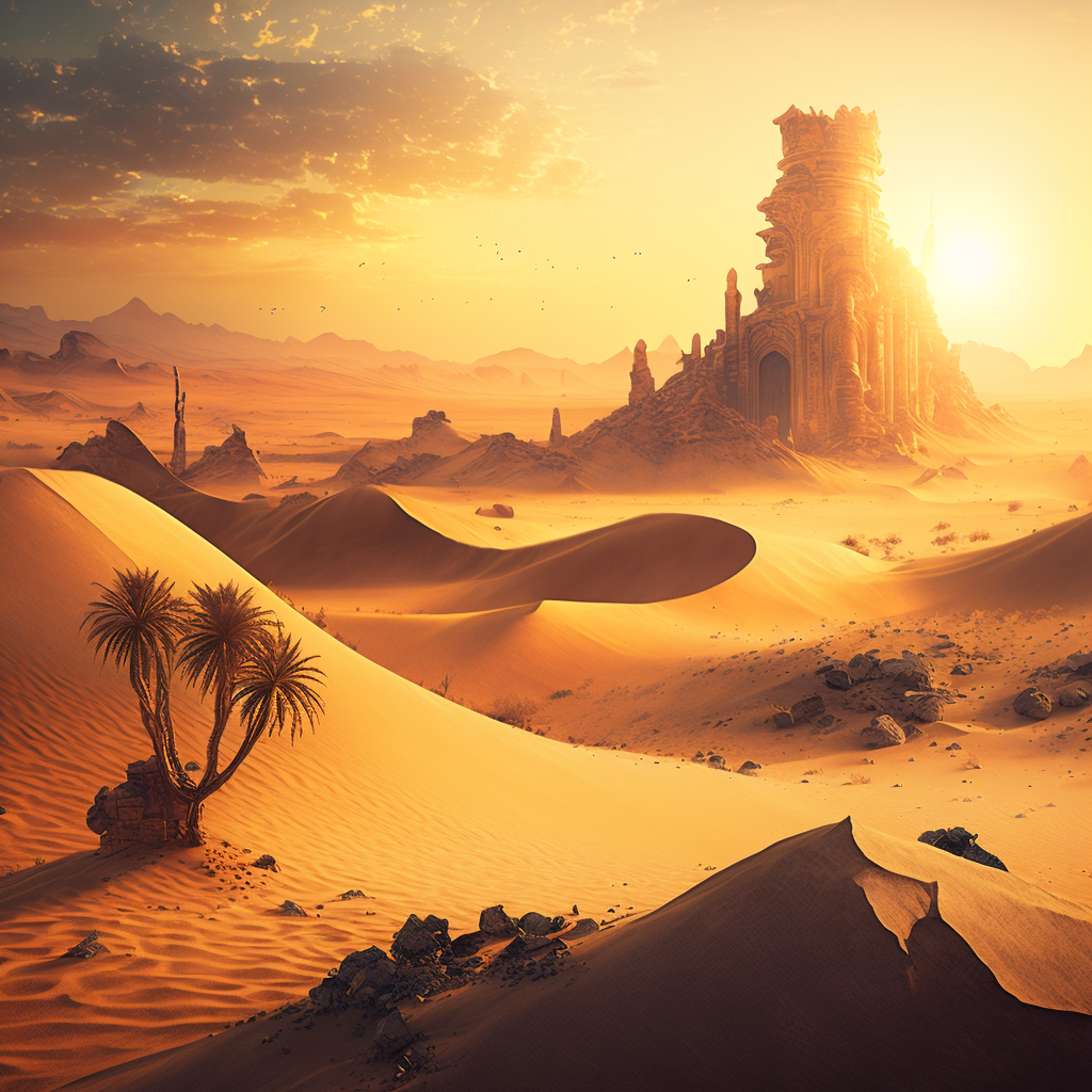 AI Midjourney Prompt for Desert Landscape