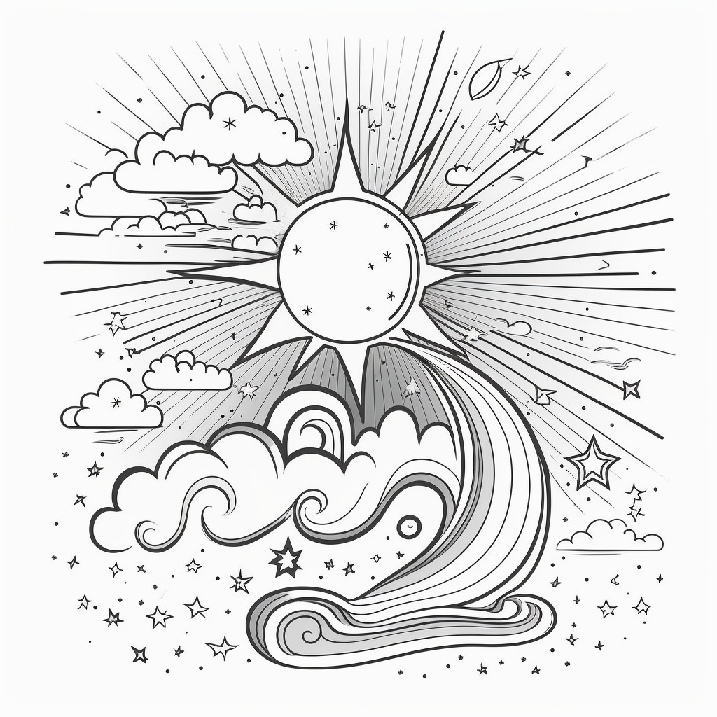AI Midjourney Prompt for Celestial Coloring Page