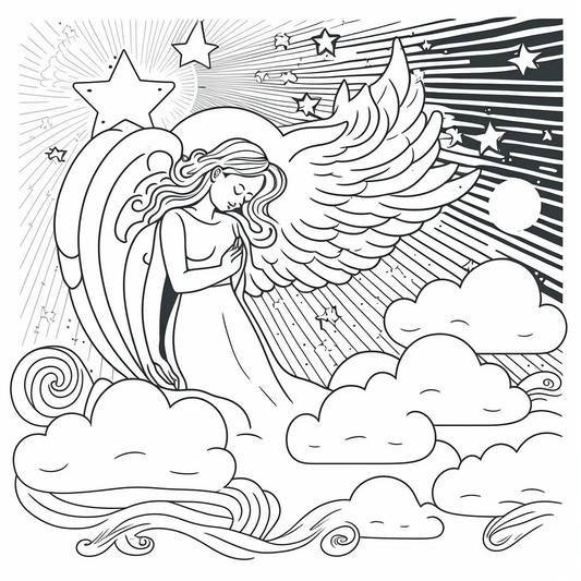 AI Midjourney Prompt for Celestial Coloring Page