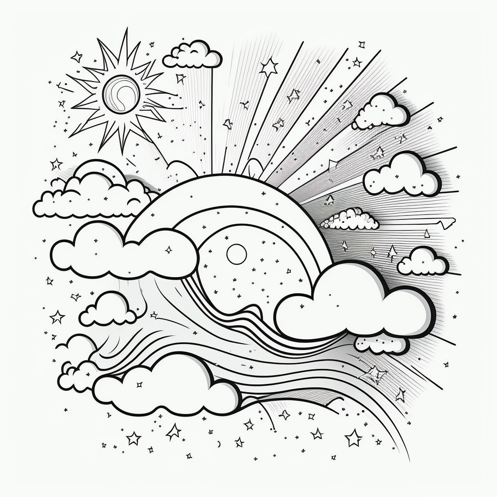 AI Midjourney Prompt for Celestial Coloring Page