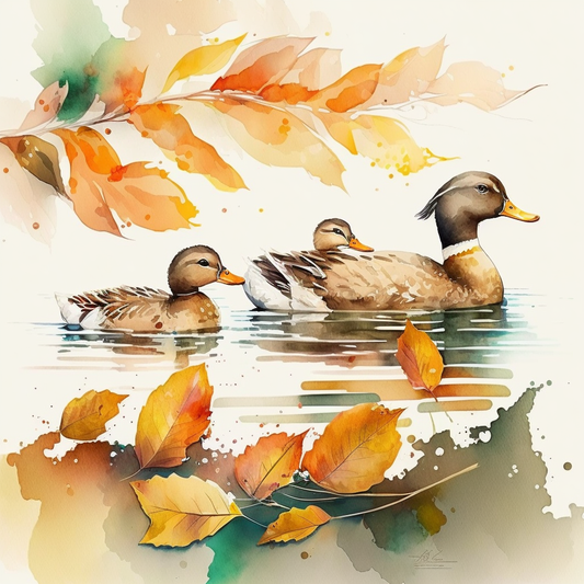 AI Midjourney Prompt for Family of Ducks