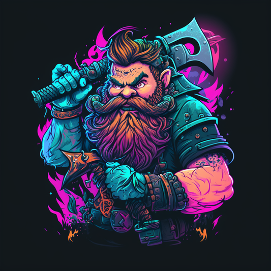 AI Midjourney Prompt for T-Shirt Neon Colors