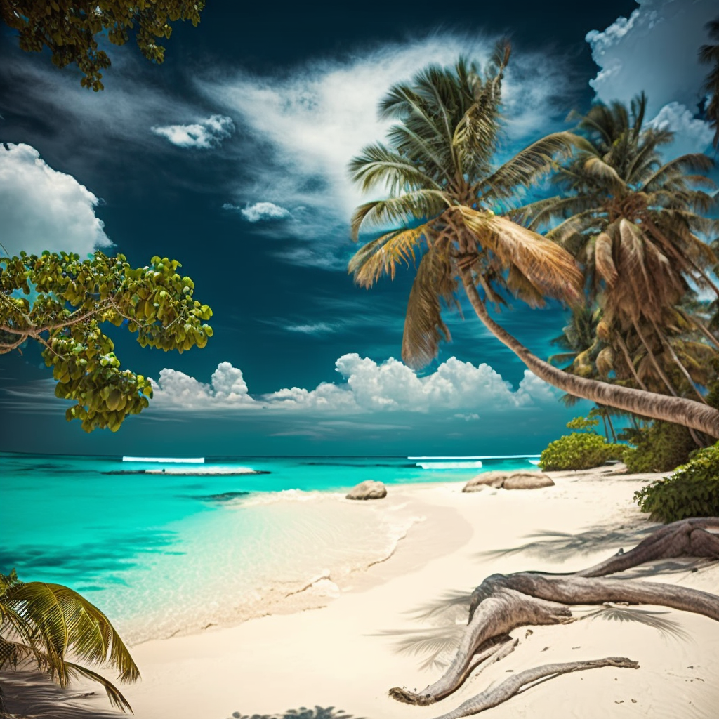 AI Midjourney Prompt for Tropical Beach