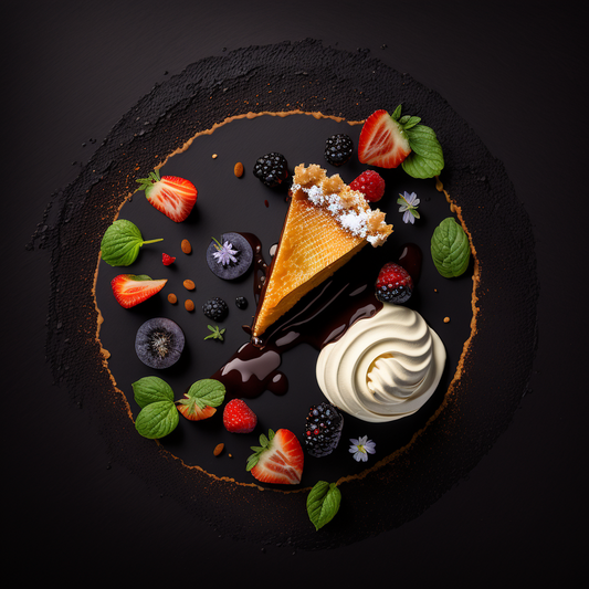 AI Midjourney Prompt for  Top Down Dessert Photography
