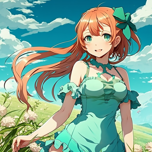 AI Midjourney Prompt for Anime Meadow Illustration