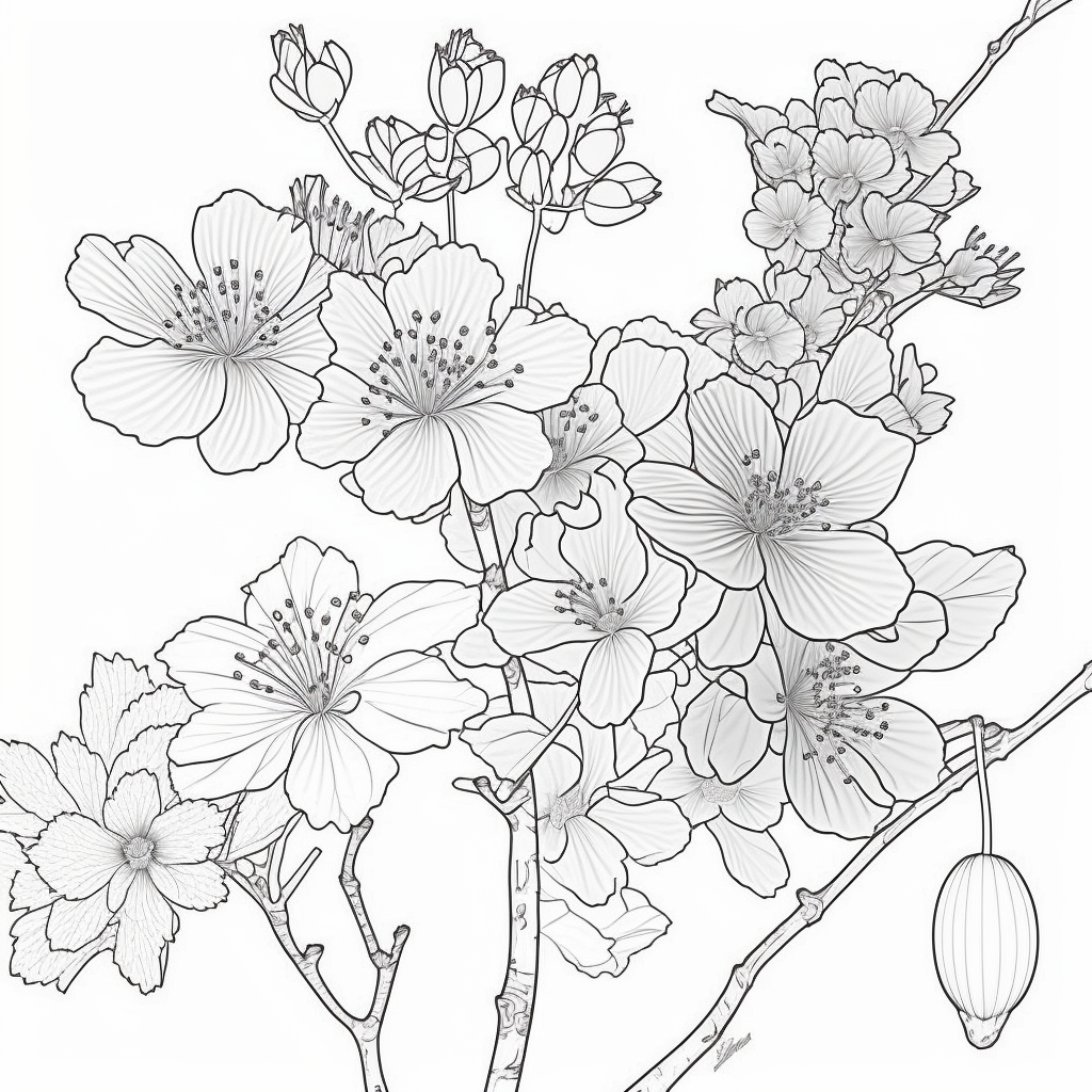 AI Midjourney Prompts for Flower Coloring pages