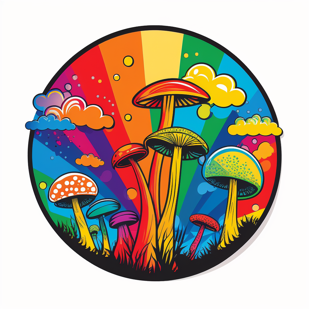 AI Midjourney Prompt for Psychedelic Stickers