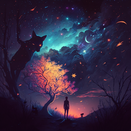 AI Midjourney Prompt for Forest at night