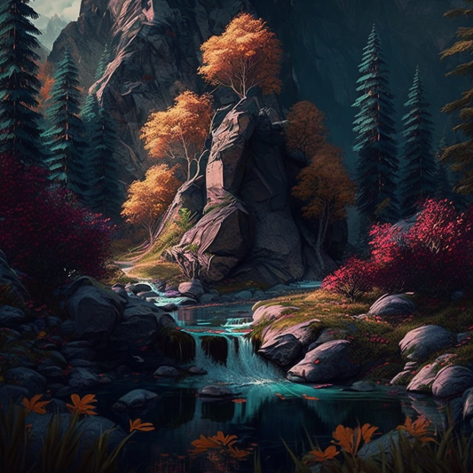 AI Midjourney Prompt for Fantasy Landscapes