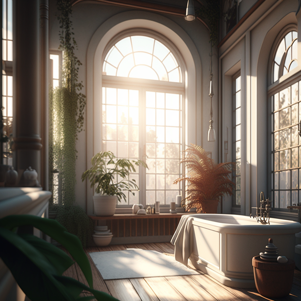 AI Midjourney Prompt for Rooms with High Ceilings and Windows