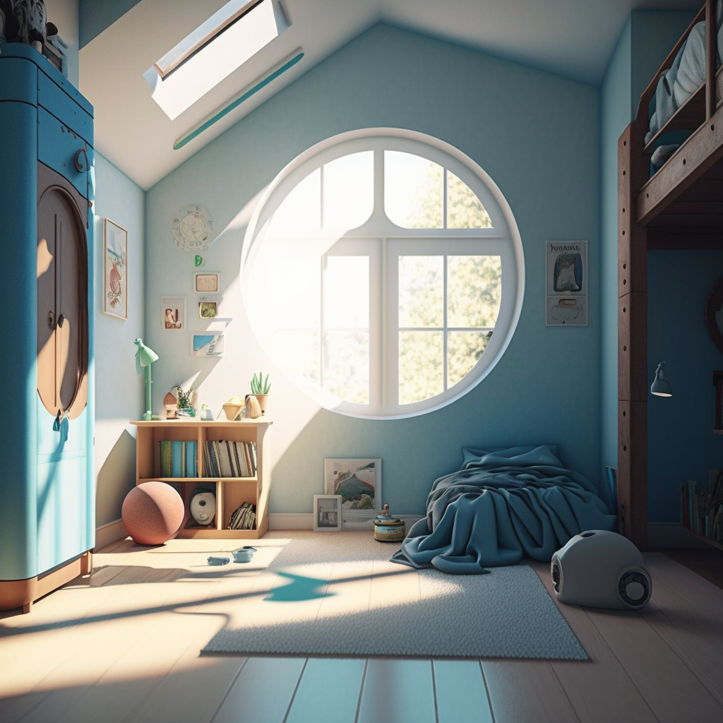 AI Midjourney Prompt for Rooms with High Ceilings and Windows
